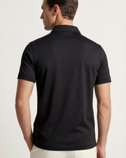 MERCERIZED COTTON POLO - BLACK