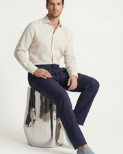 CATANIA LINEN TROUSERS - BLUE