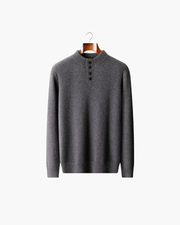 CASHMERE BUTTON CLASSIC SWEATER