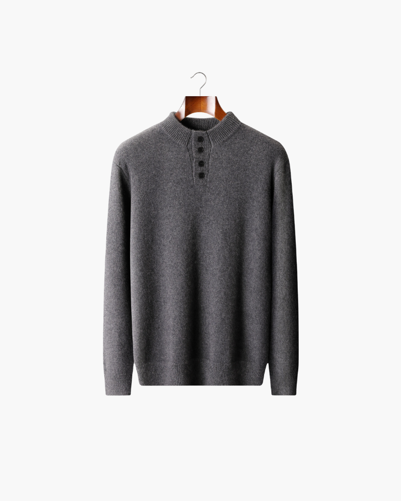 CASHMERE BUTTON CLASSIC SWEATER