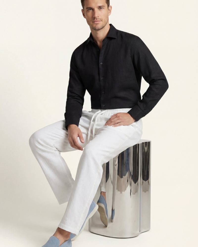 CATANIA LINEN TROUSERS - WHITE