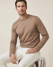 MERCERIZED COTTON LONGSLEEVE - TAUPE