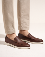 ALVERO LEATHER LOAFER - BROWN