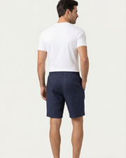 LECCI LINEN DRAWSTRING SHORT - NAVY