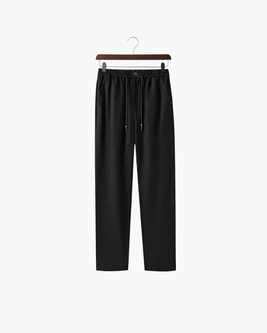 CAPRI STRETCH LINEN TROUSER - BLACK