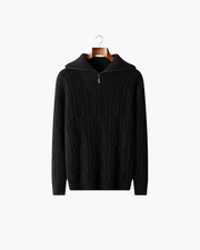CASHMERE CABLE HALF ZIP