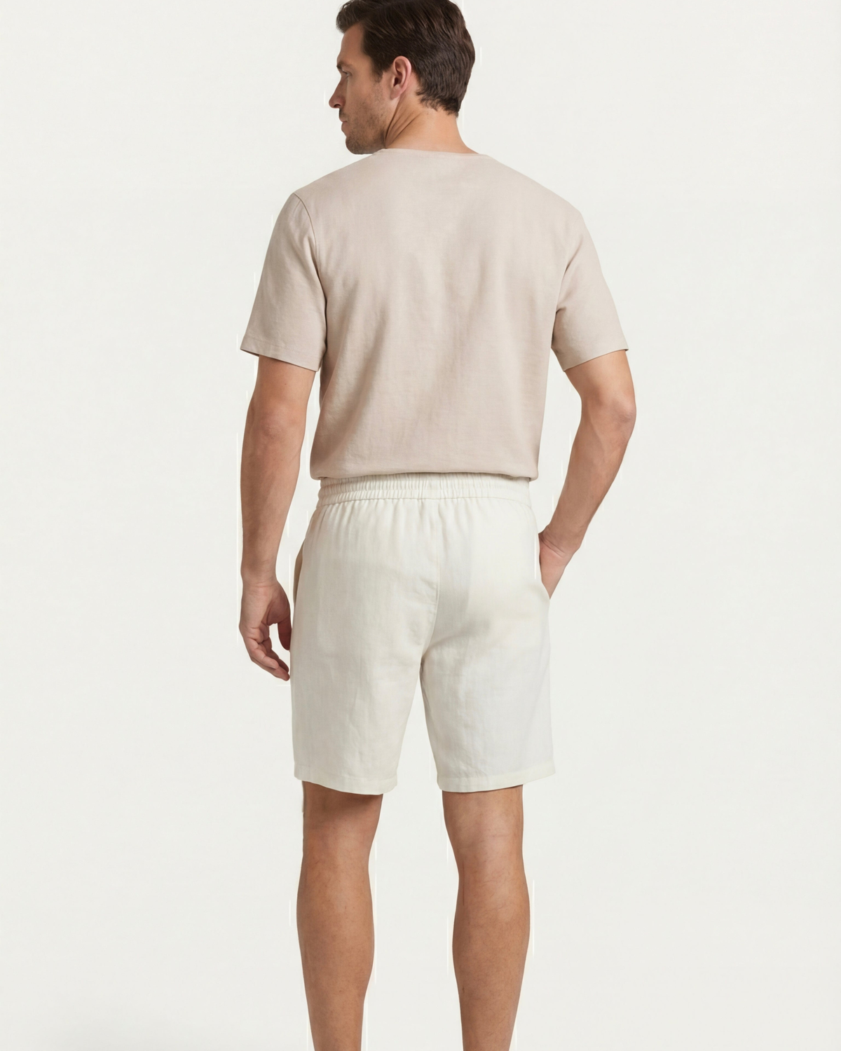 LECCI LINEN DRAWSTRING SHORT - WHITE