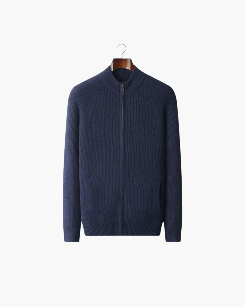 CASHMERE RIBBED CLASSIC CARDIGAN
