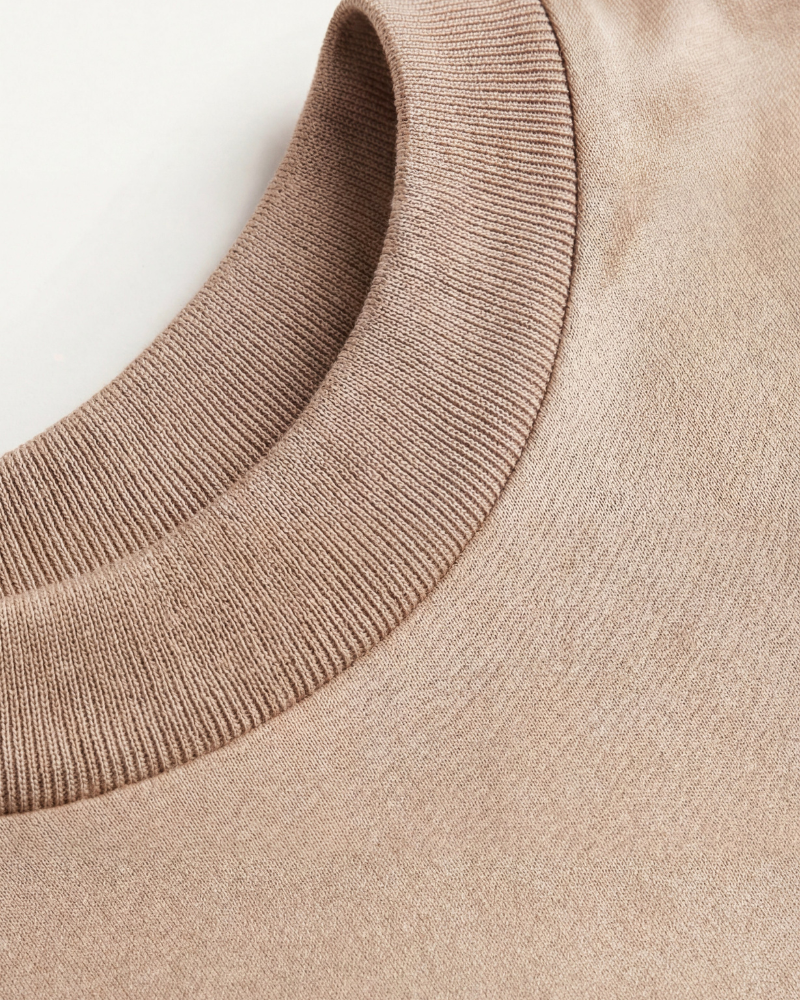 MERCERIZED COTTON TEE - SAND