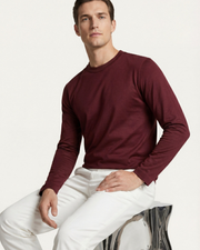 MERCERIZED COTTON LONGSLEEVE - BURGUNDY