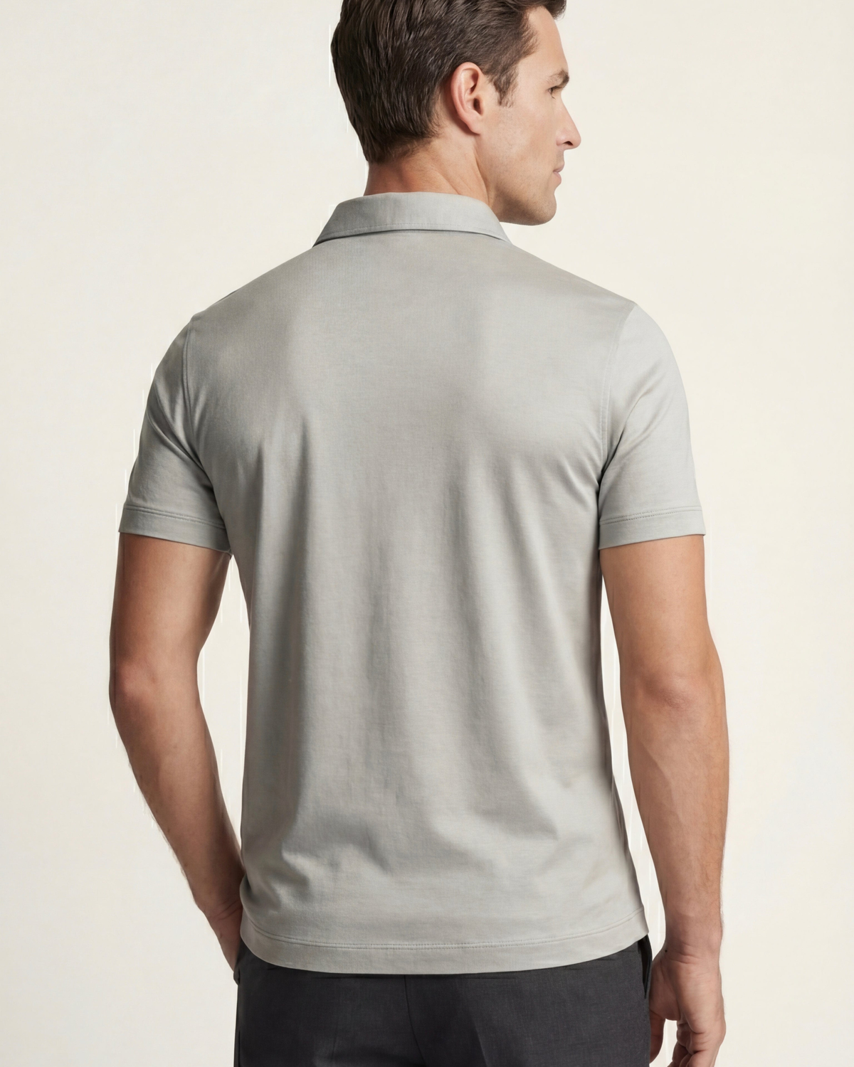 MERCERIZED COTTON POLO - GREY