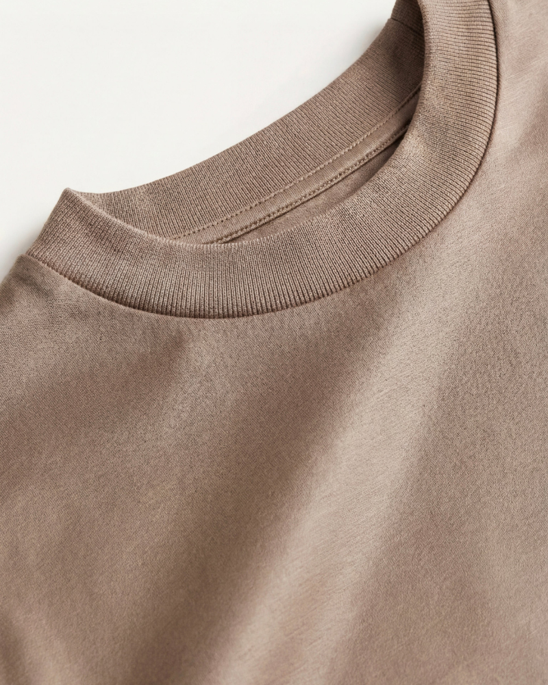 MERCERIZED COTTON TEE - TAUPE