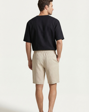 LECCI LINEN DRAWSTRING SHORT - BEIGE