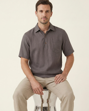MONZA LINEN POLO - GREY