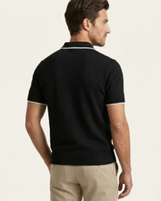 RIVARO KNITTED POLO - BLACK