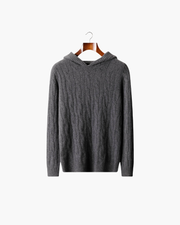 CASHMERE CABLE KNIT HOODIE