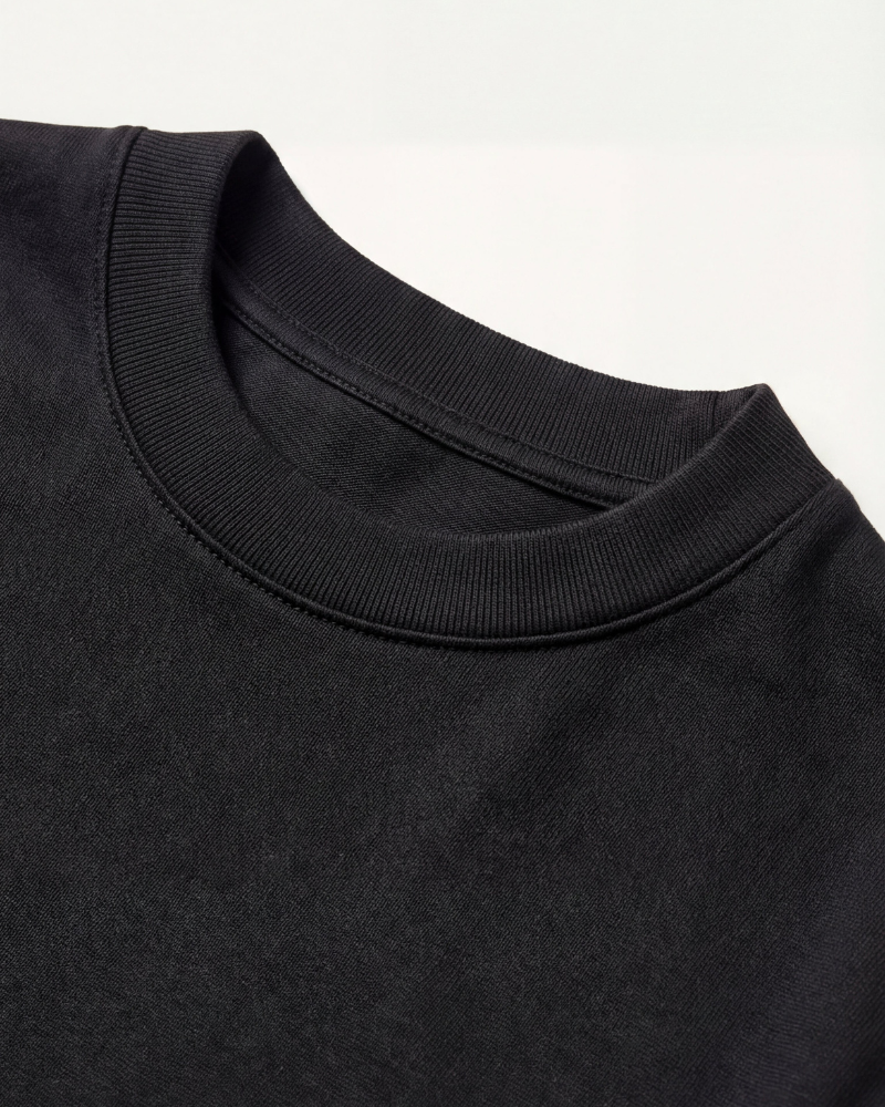 MERCERIZED COTTON TEE - BLACK