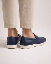 ALVERO LEATHER LOAFER - NAVY