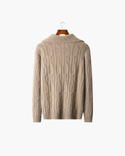 CASHMERE CABLE HALF ZIP