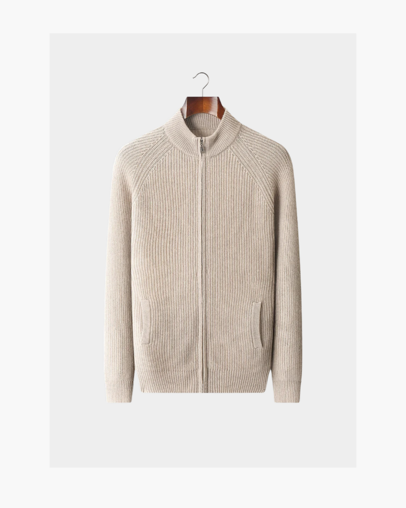 CASHMERE RIBBED CLASSIC CARDIGAN