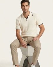 RIVARO KNITTED POLO - IVORY