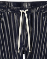 VIENA STRIPE LINEN TROUSERS - NAVY