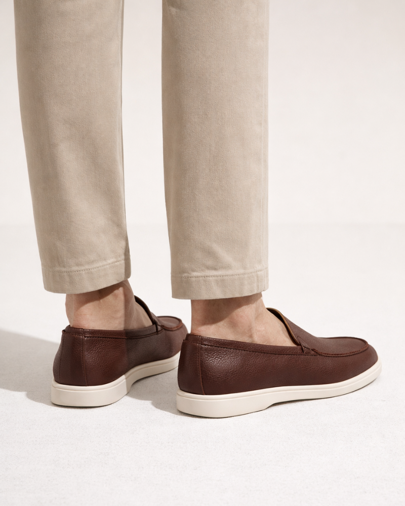 ALVERO LEATHER LOAFER - BROWN