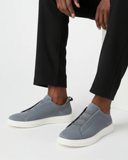 SUEDE SLIP-ON SNEAKER – LIGHT BLUE