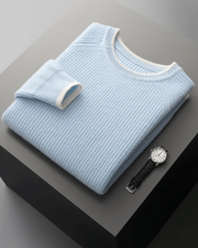 MERINO TWO-TONE CREWNECK