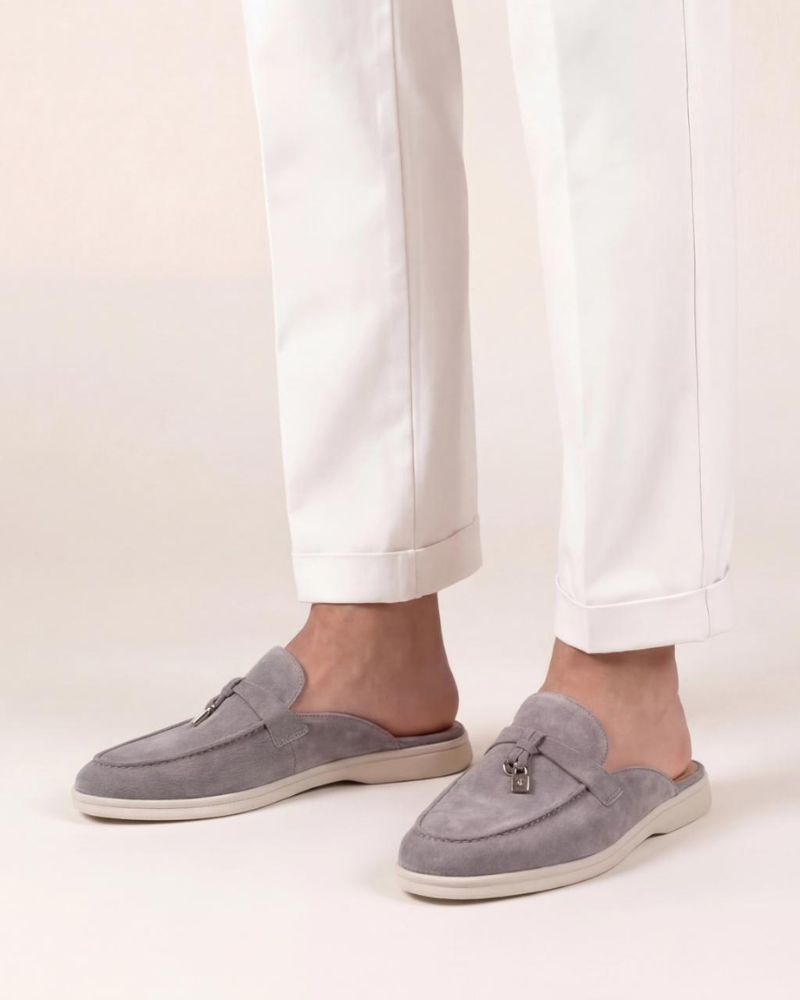 SEASIDE SUEDE MULE - LIGHT GREY