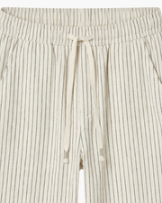 VIENA STRIPE LINEN TROUSERS - BEIGE