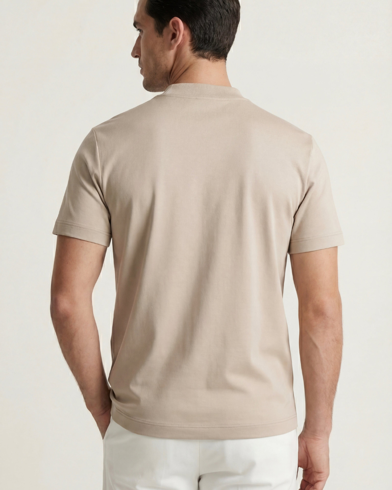 MERCERIZED COTTON TEE - BEIGE