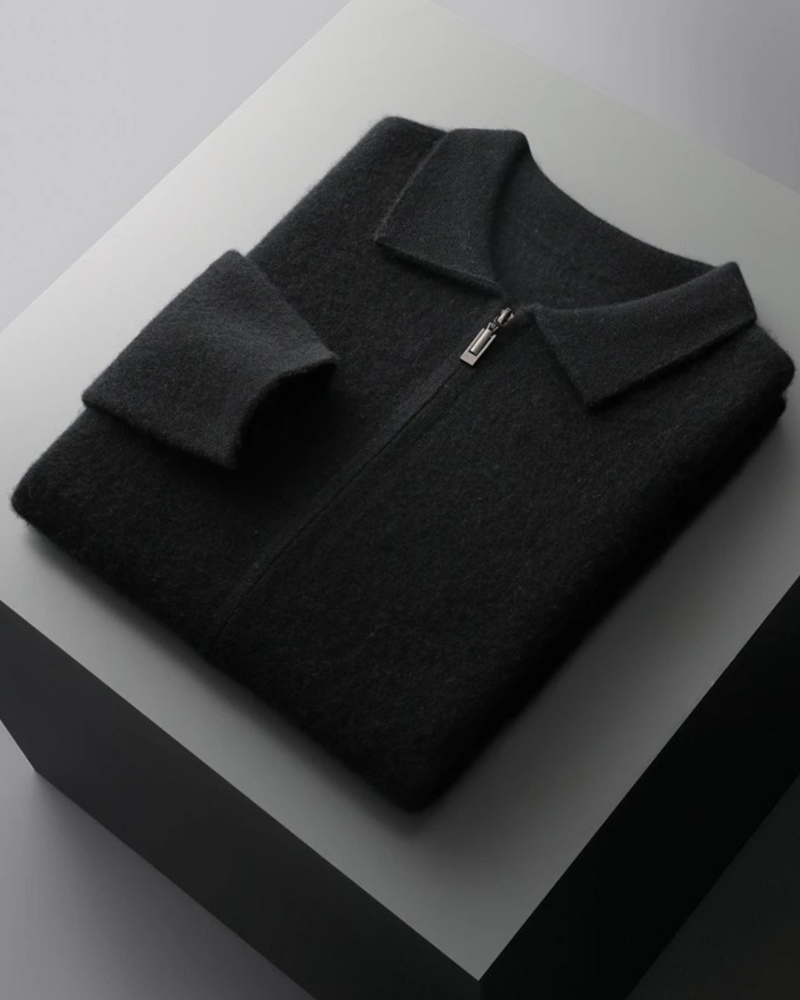 CASHMERE ZIP CARDIGAN