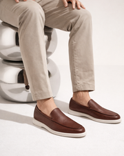 ALVERO LEATHER LOAFER - BROWN