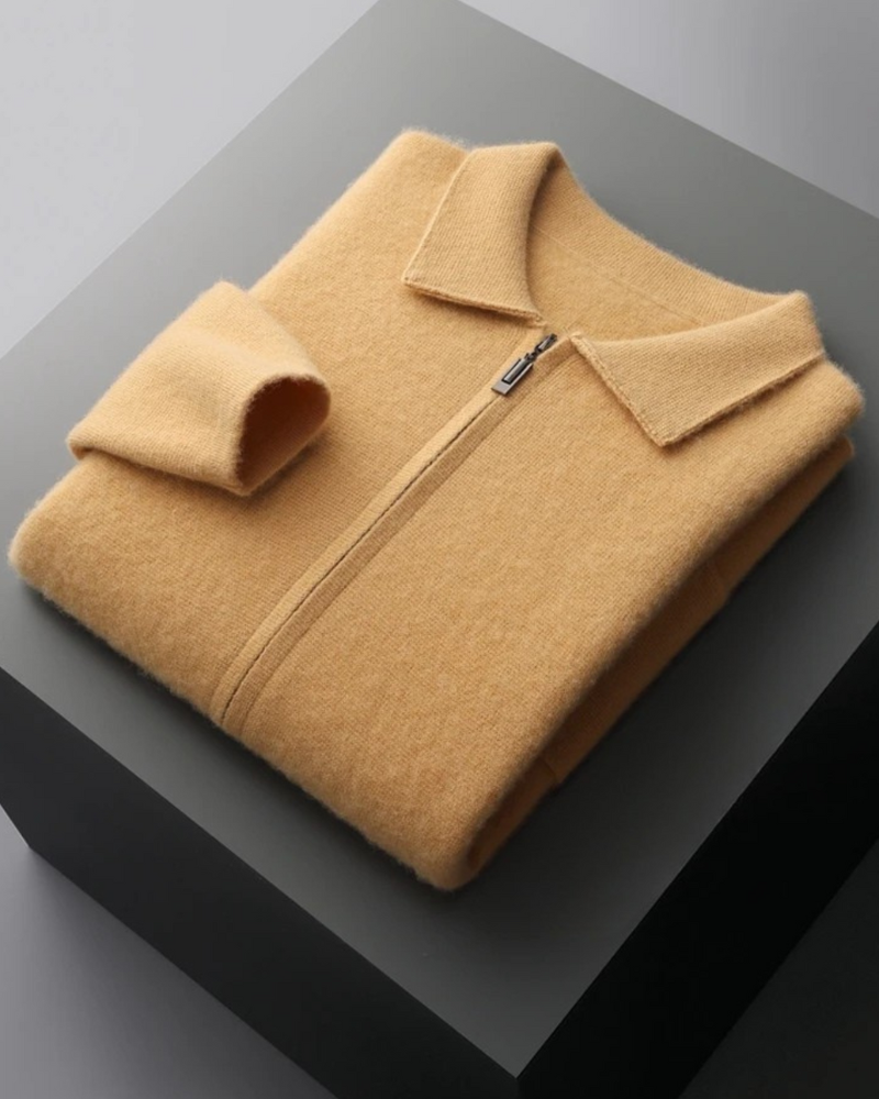 CASHMERE ZIP CARDIGAN