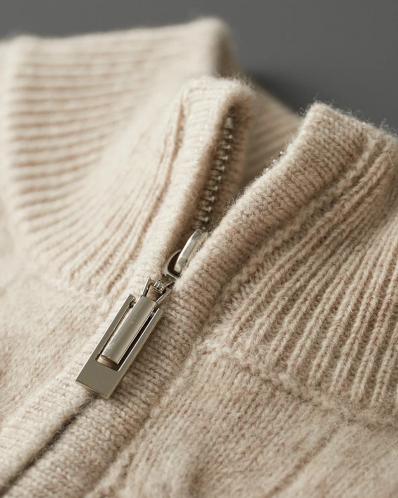 MERINO CABLE HALF ZIP