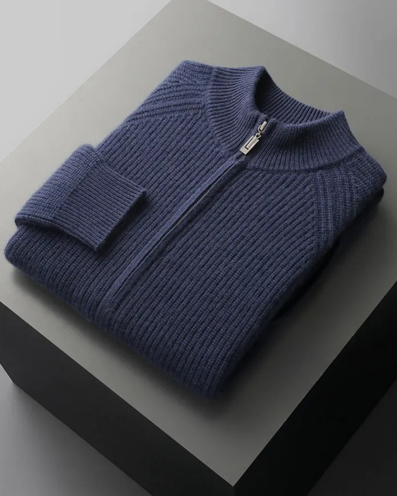 CASHMERE RIBBED CLASSIC CARDIGAN