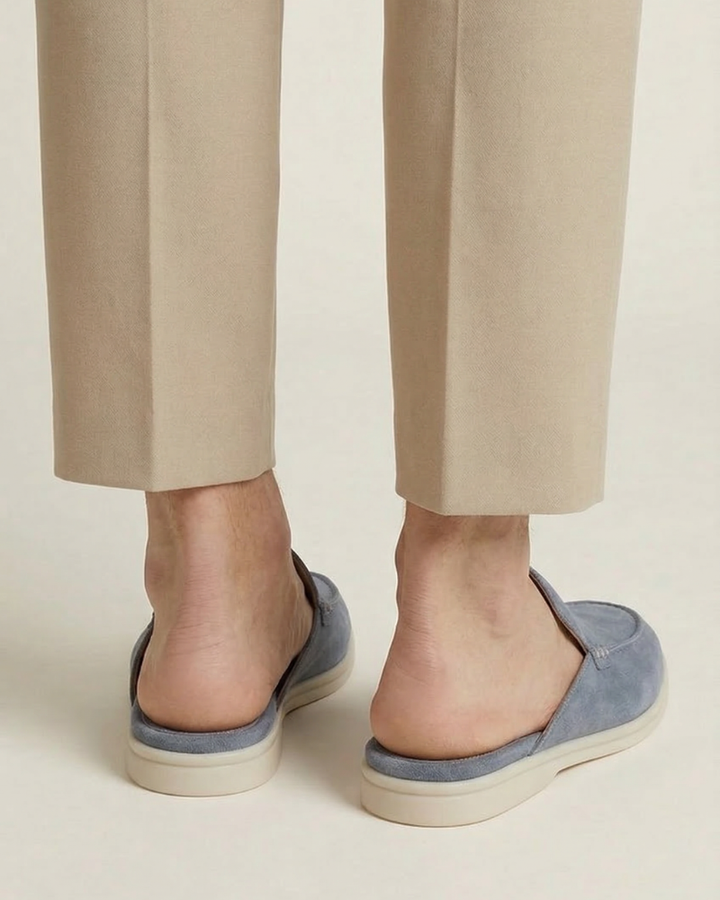 PORTSIDE SUEDE MULE - SEA BLUE