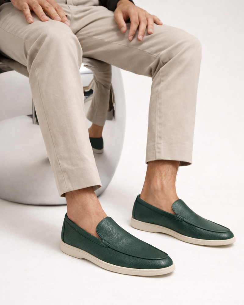 ALVERO LEATHER LOAFER - GREEN