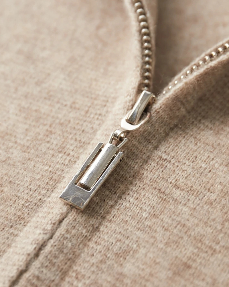 CASHMERE ZIP CARDIGAN