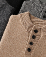 CASHMERE BUTTON CLASSIC SWEATER