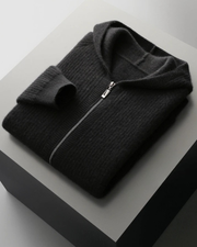 MERINO RIBBED ZIP HOODIE