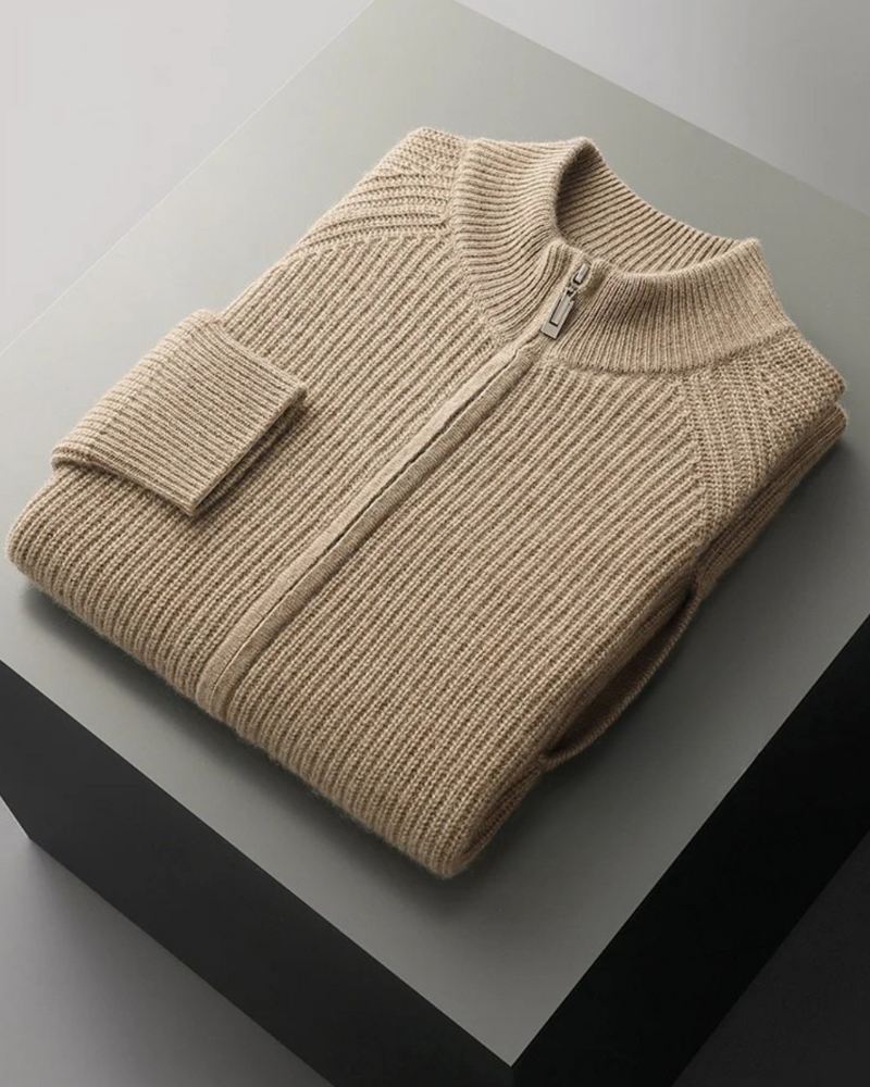 CASHMERE RIBBED CLASSIC CARDIGAN