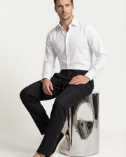 CAPRI STRETCH LINEN TROUSER - BLACK
