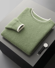 MERINO TWO-TONE CREWNECK