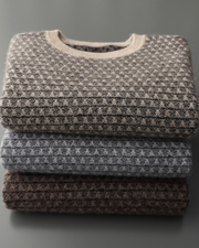 CASHMERE JACQUARD CLASSIC CREWNECK