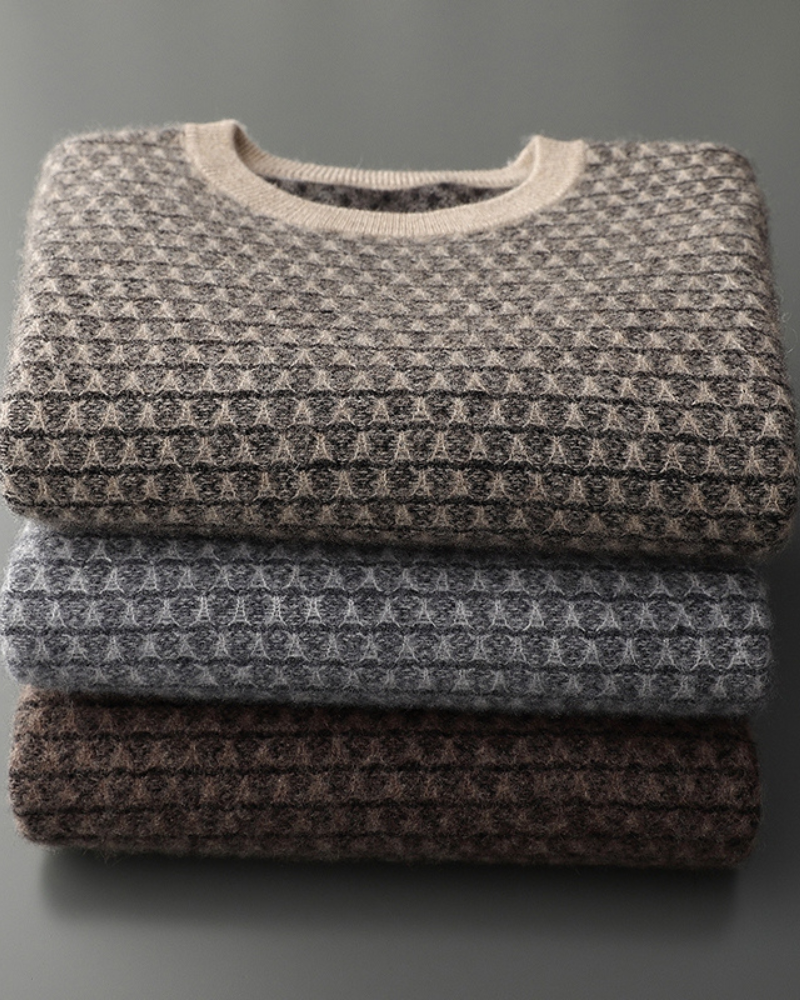 CASHMERE JACQUARD CLASSIC CREWNECK
