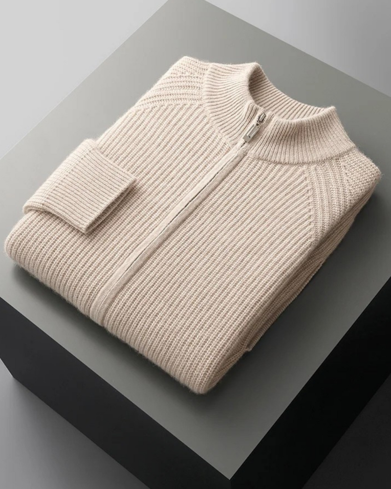 CASHMERE RIBBED CLASSIC CARDIGAN