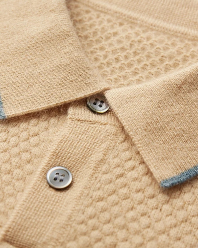 CASHMERE TWO-TONE CLASSIC POLO