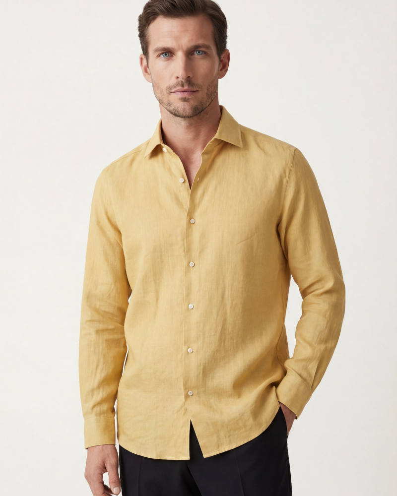 CAPRI LINEN SHIRT - YELLOW